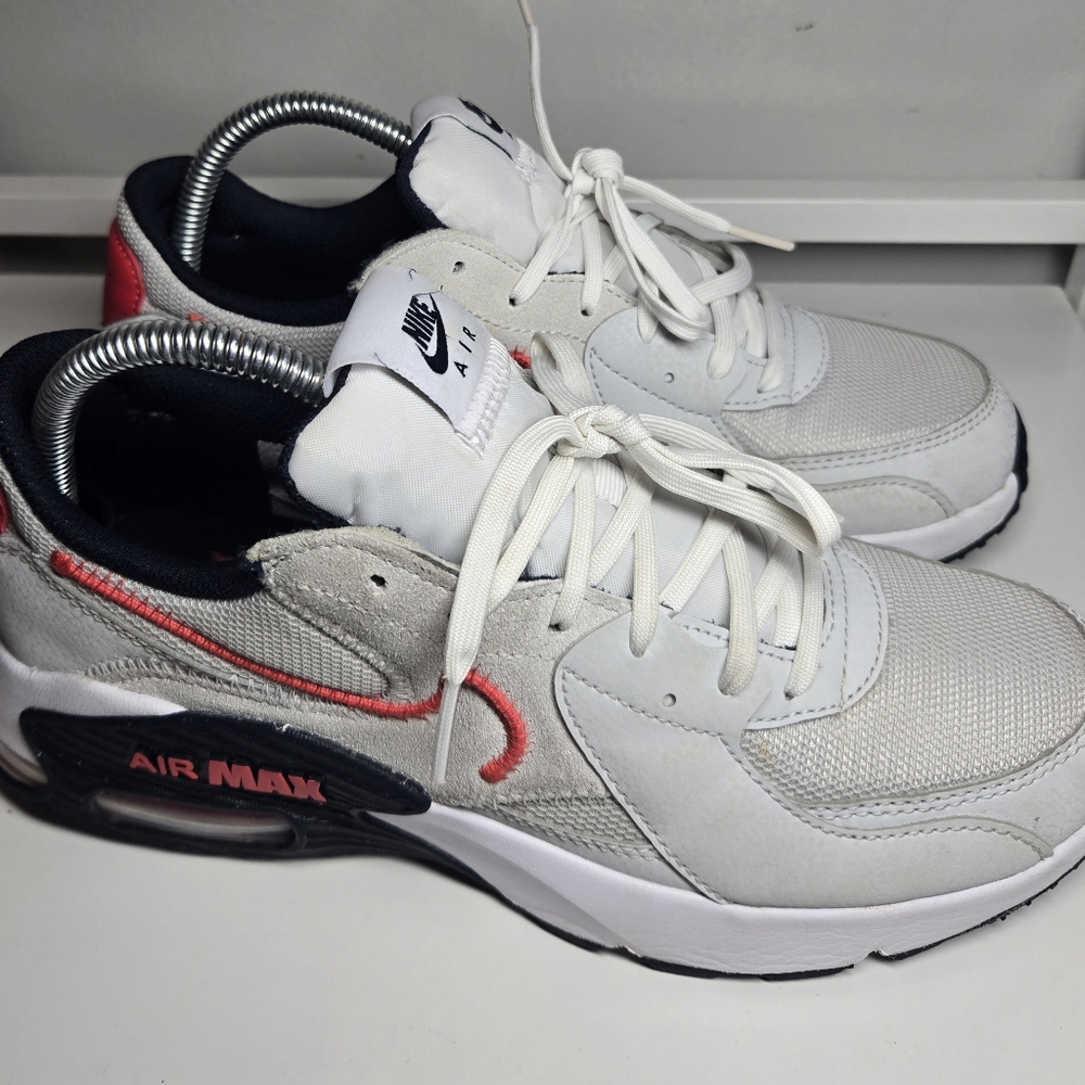 Nike Air Max White and Red Sneakers